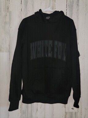 White Fox Mens Black Pullover Hoodie Sweater Nwot